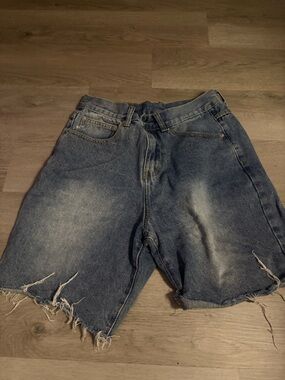 SHEIN Distressed Blue Denim Jean Shorts